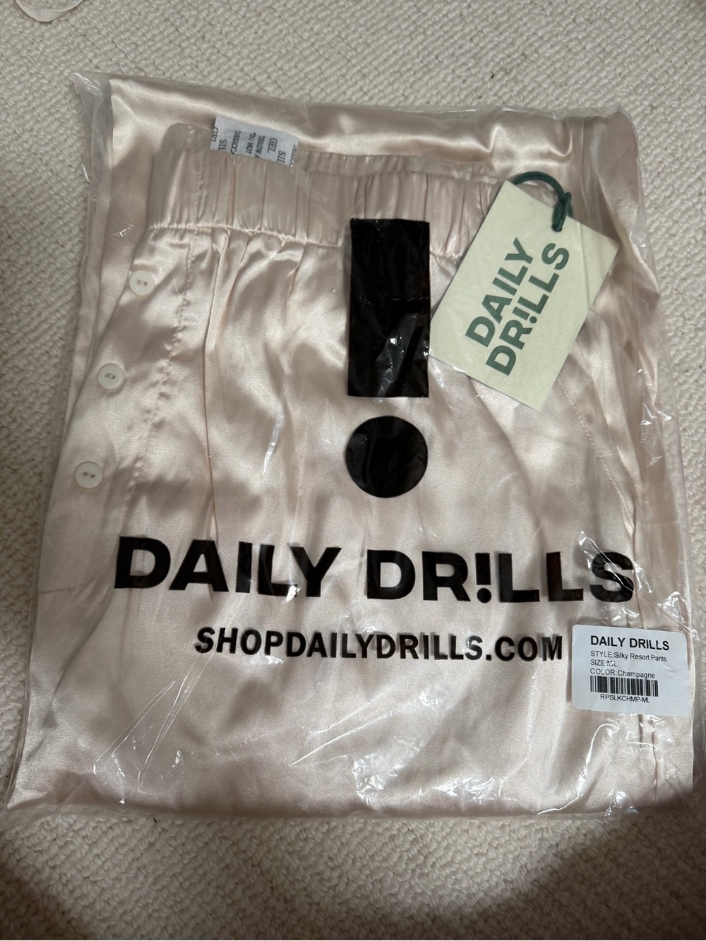 Daily Drills Satin Hybrid Pants β Light Champagne
